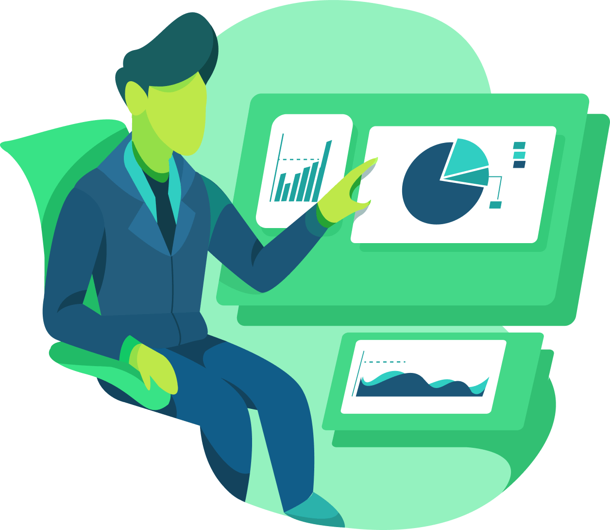 Interactive Analytics Dashboard Illustration